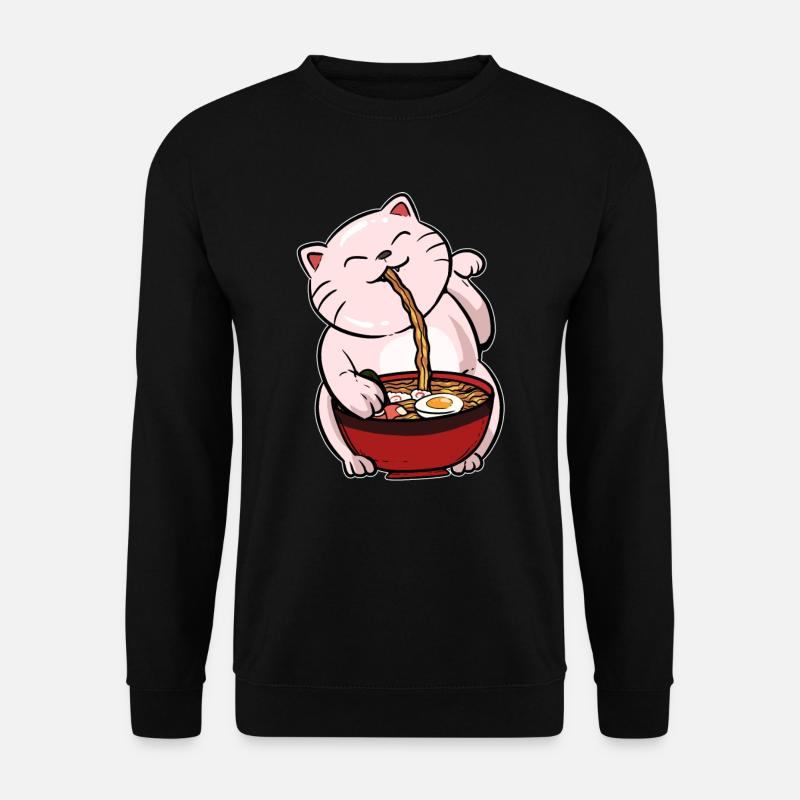 Chat ramen kawaii - Sweat-shirt Unisexe - noir
