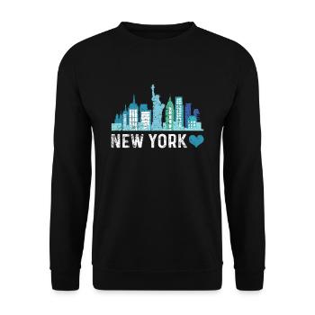 New Yorkais - Sweat-shirt Unisexe - noir - Devant - Alina (178cm) & Michal (187cm)