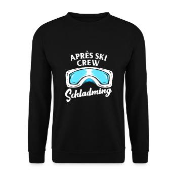 Apres Ski Schladming Crew Team Party ski vacation - Unisex Sweatshirt - black - Front - Alina (178cm) & Michal (187cm)