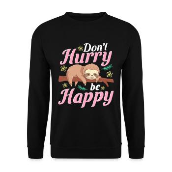 Sloth Funny Saying - Unisex Sweatshirt - black - Front - Alina (178cm) & Michal (187cm)