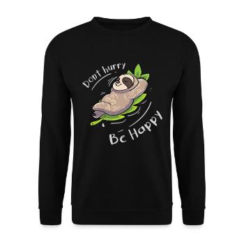 Sloth Funny Saying - Unisex Sweatshirt - black - Front - Alina (178cm) & Michal (187cm)