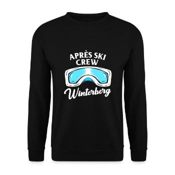 Apres Ski Winterberg Crew Team Party Skiurlaub - Unisex Pullover - Schwarz - Vorne - Alina (178cm) & Michal (187cm)