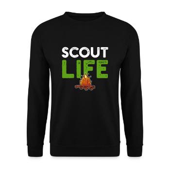 Scout camp fire - Unisex Sweatshirt - black - Front - Alina (178cm) & Michal (187cm)