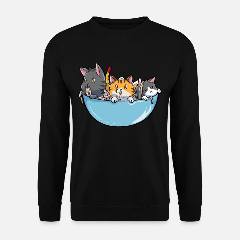 Anime Ramen Cat - Unisex Sweatshirt - black