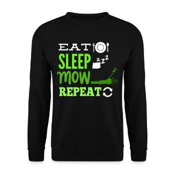 Mowing the lawn mower - Unisex Sweatshirt - black - Front - Alina (178cm) & Michal (187cm)