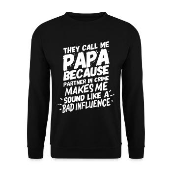 Daddy Father's Day - Unisex Sweatshirt - black - Front - Alina (178cm) & Michal (187cm)