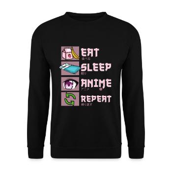 Anime - Unisex Sweatshirt - black - Front - Alina (178cm) & Michal (187cm)