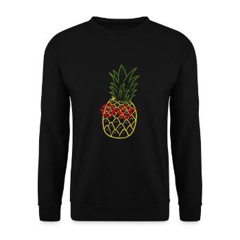 ananas - Sweat-shirt Unisexe - noir - Devant - Alina (178cm) & Michal (187cm)