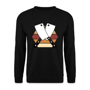 Butcher - Unisex Sweatshirt - black - Front - Alina (178cm) & Michal (187cm)