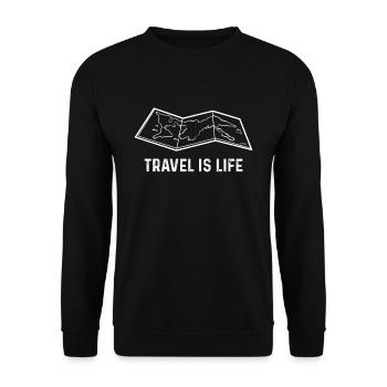 to travel - Unisex Sweatshirt - black - Front - Alina (178cm) & Michal (187cm)