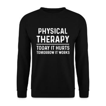 Physiotherapeutin - Unisex Pullover - Schwarz - Vorne - Alina (178cm) & Michal (187cm)