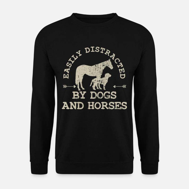 Hund Pferd - Unisex Pullover - Schwarz