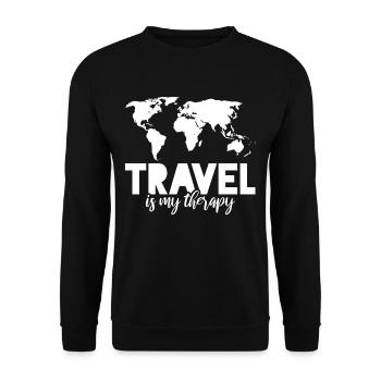 to travel - Unisex Sweatshirt - black - Front - Alina (178cm) & Michal (187cm)