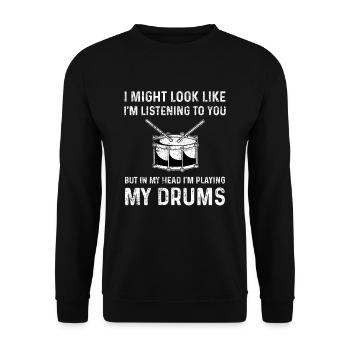 batteur - Sweat-shirt Unisexe - noir - Devant - Alina (178cm) & Michal (187cm)