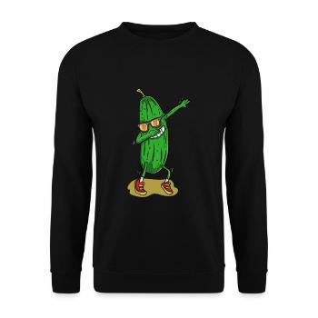 Funny dancing cucumber - Unisex Sweatshirt - black - Front - Alina (178cm) & Michal (187cm)