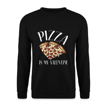 Pizza is my valentine - Unisex Sweatshirt - black - Front - Alina (178cm) & Michal (187cm)