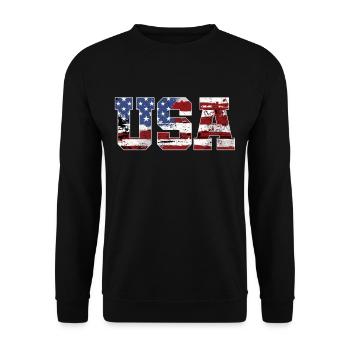 USA drapeau américain - Sweat-shirt Unisexe - noir - Devant - Alina (178cm) & Michal (187cm)