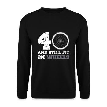 40er 40. Geburtstag Radsport Radfahrer Geschenk - Unisex Pullover - Schwarz - Vorne - Alina (178cm) & Michal (187cm)