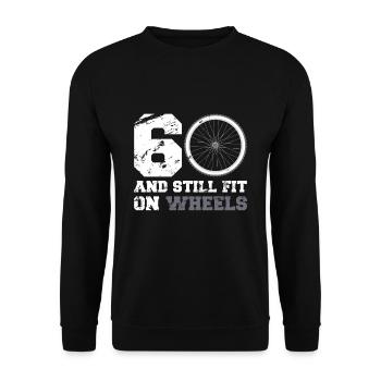 60th 60th birthday cycling cyclist gift - Unisex Sweatshirt - black - Front - Alina (178cm) & Michal (187cm)