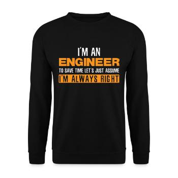 Engineer - Unisex Sweatshirt - black - Front - Alina (178cm) & Michal (187cm)