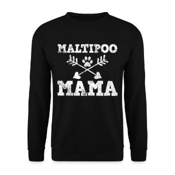 Maltipoo - Unisex Pullover - Schwarz - Vorne - Alina (178cm) & Michal (187cm)