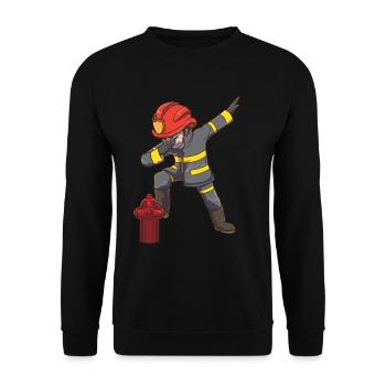 Pompier pompier - Sweat-shirt Unisexe - noir - Devant - Alina (178cm) & Michal (187cm)