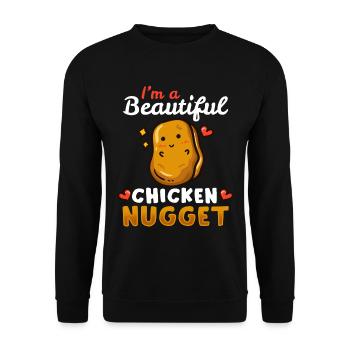 Chicken Nuggets - Unisex Pullover - Schwarz - Vorne - Alina (178cm) & Michal (187cm)