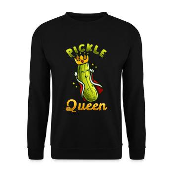 Gurke Salatgurke Wochenmarkt Bauer Vegan - Unisex Pullover - Schwarz - Vorne - Alina (178cm) & Michal (187cm)