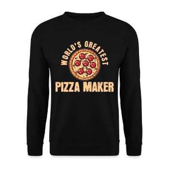 pizzaiolo - Sweat-shirt Unisexe - noir - Devant - Alina (178cm) & Michal (187cm)