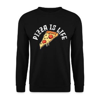 Pizza Pizza Pizza - Unisex Sweatshirt - black - Front - Alina (178cm) & Michal (187cm)