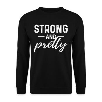 Fitness Gym Frauen - Unisex Pullover - Schwarz - Vorne - Alina (178cm) & Michal (187cm)