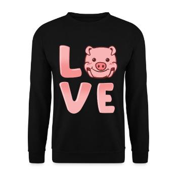 Pig Pig Pig - Sweat-shirt Unisexe - noir - Devant - Alina (178cm) & Michal (187cm)