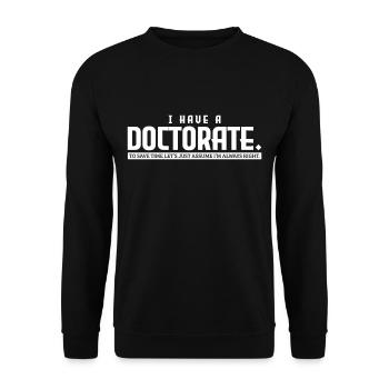 Doctor degree - Unisex Sweatshirt - black - Front - Alina (178cm) & Michal (187cm)