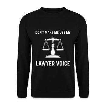 Rechtsanwalt - Unisex Pullover - Schwarz - Vorne - Alina (178cm) & Michal (187cm)