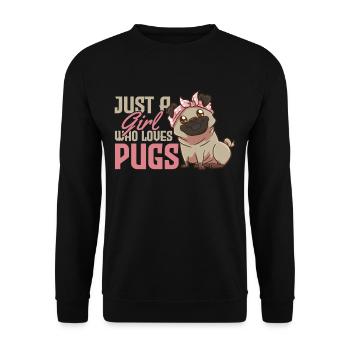 Carlin chien fille - Sweat-shirt Unisexe - noir - Devant - Alina (178cm) & Michal (187cm)