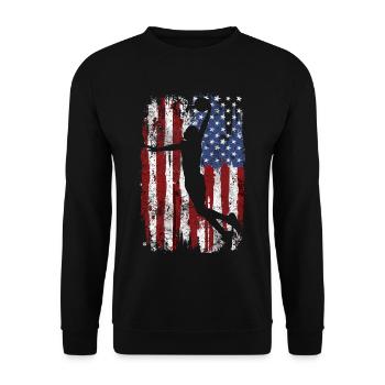 Drapeau USA Basketball - Sweat-shirt Unisexe - noir - Devant - Alina (178cm) & Michal (187cm)