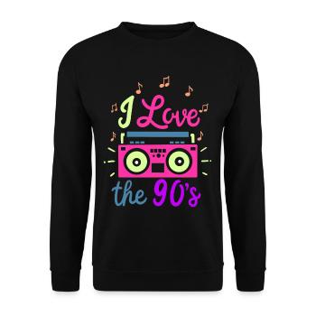90s - Unisex Sweatshirt - black - Front - Alina (178cm) & Michal (187cm)