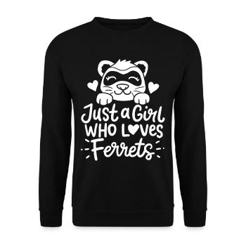 Frettchen - Unisex Pullover - Schwarz - Vorne - Alina (178cm) & Michal (187cm)