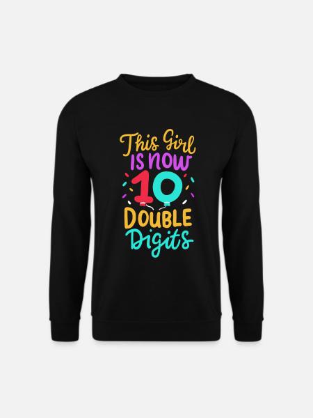 10th birthday child girl - Unisex Sweatshirt - black