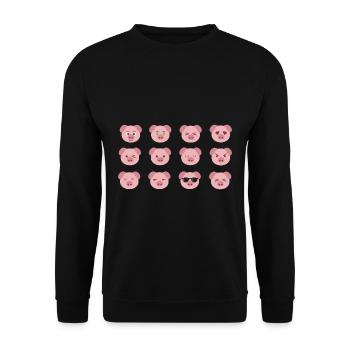 Visages de porc drôles. - Sweat-shirt Unisexe - noir - Devant - Alina (178cm) & Michal (187cm)