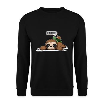 Snail and turtle ride sloth. - Unisex Sweatshirt - black - Front - Alina (178cm) & Michal (187cm)
