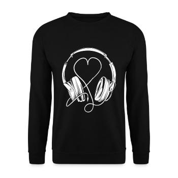 Les amateurs de musique de casque! - Sweat-shirt Unisexe - noir - Devant - Alina (178cm) & Michal (187cm)