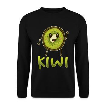 Kiwi végétalien végétarien - Sweat-shirt Unisexe - noir - Devant - Alina (178cm) & Michal (187cm)