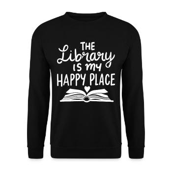 bibliothèque - Sweat-shirt Unisexe - noir - Devant - Alina (178cm) & Michal (187cm)