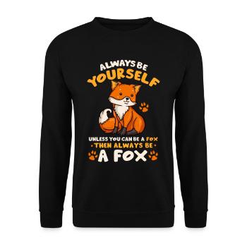 Füchse Fuchs - Unisex Pullover - Schwarz - Vorne - Alina (178cm) & Michal (187cm)