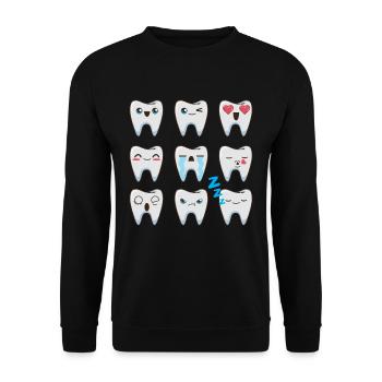 Dentiste, cabinet dentaire, dents - Sweat-shirt Unisexe - noir - Devant - Alina (178cm) & Michal (187cm)