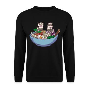 Ferret ramen anime kawaii - Unisex Sweatshirt - black - Front - Alina (178cm) & Michal (187cm)