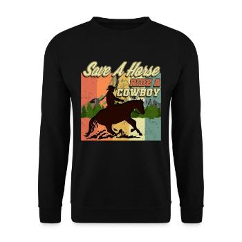 Western riding, cowboy, western - Unisex Sweatshirt - black - Front - Alina (178cm) & Michal (187cm)