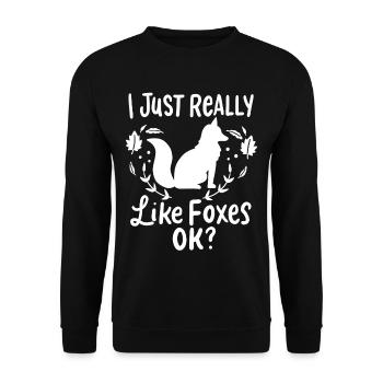 Fox foxes - Unisex Sweatshirt - black - Front - Alina (178cm) & Michal (187cm)