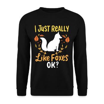 Fox foxes - Unisex Sweatshirt - black - Front - Alina (178cm) & Michal (187cm)